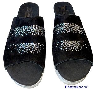 MEPHISTO black slides with crystals, 38 EU